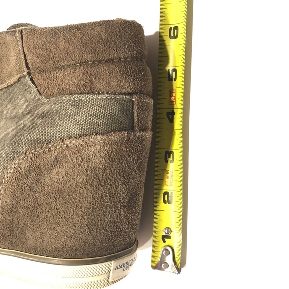 American Eagle Outfitters high top wedge sneakers. Green gray color. Size 9 - Picture 8 of 8